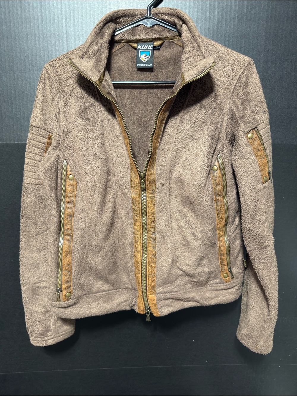 🪎KÜHL Women's Flight Full Zip Premium Italian Fleece Jacket Brown Size M